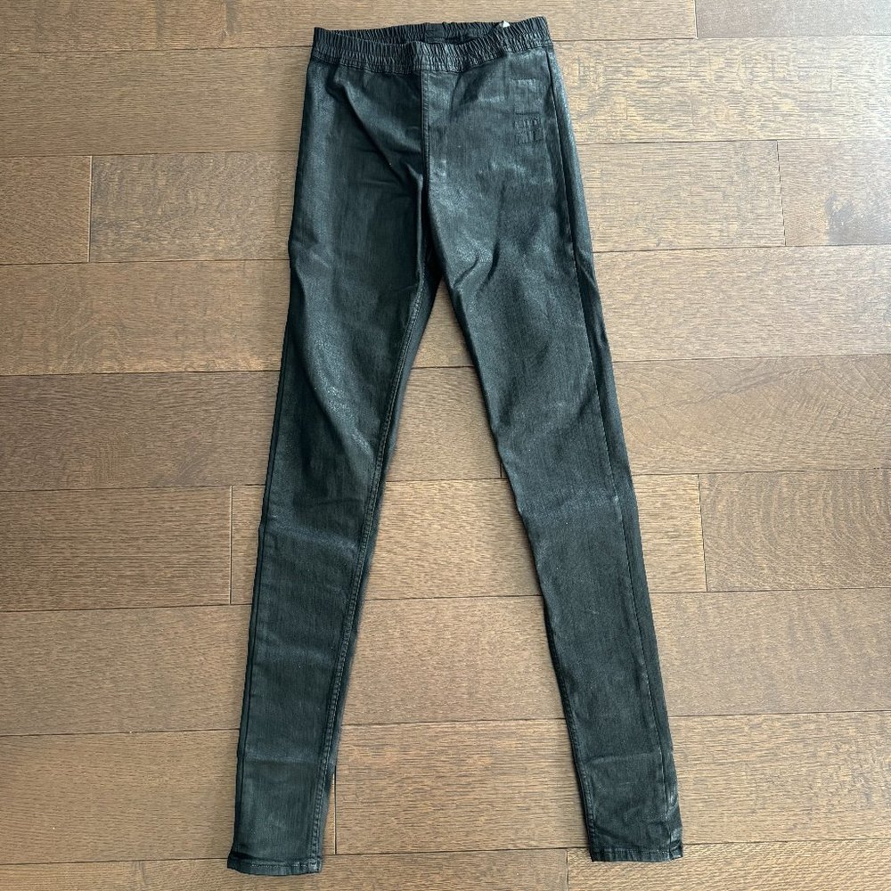 Rick Owens DRKSHDW Black Wax Leggings - Size Small